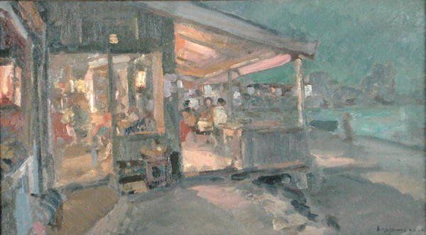 Teahouse på Krim av Konstantin Alekseevich Korovin