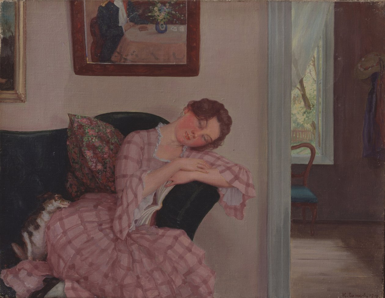 En sovande dam i rosa av Konstantin Andreevic Somov