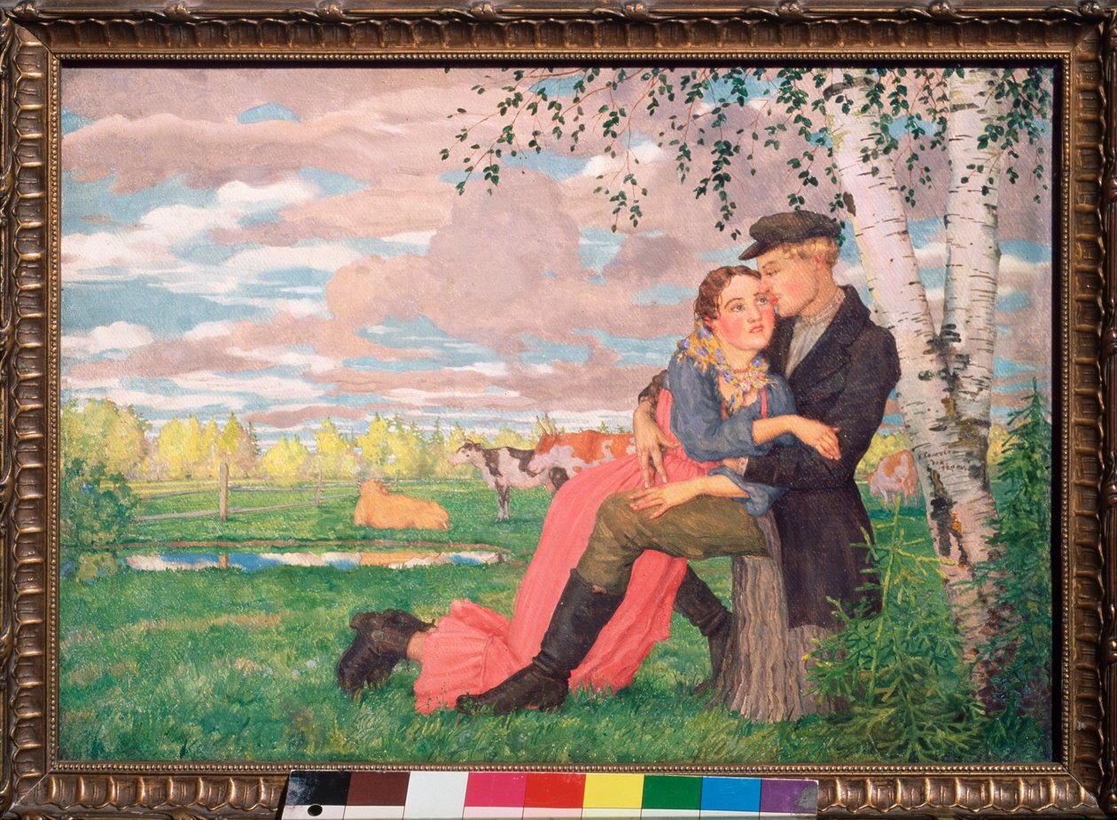 Lovers (Lovers) - Målning av Konstantin (Constantin) Andreyevich Somov (1869-1939), olja på duk av Konstantin Andreevic Somov