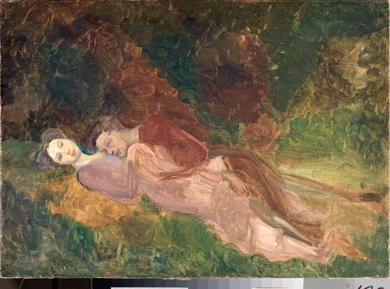 Lovers (Lovers) - Målning av Konstantin (Konstantin) Andreevich Somov (1869-1939), olja på duk av Konstantin Andreevic Somov