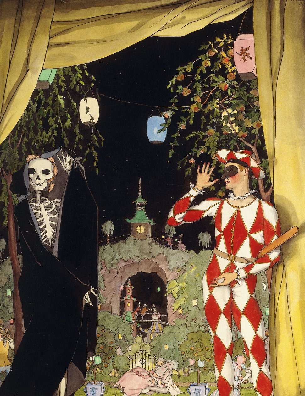 Harlekin och döden av Konstantin Andreevic Somov