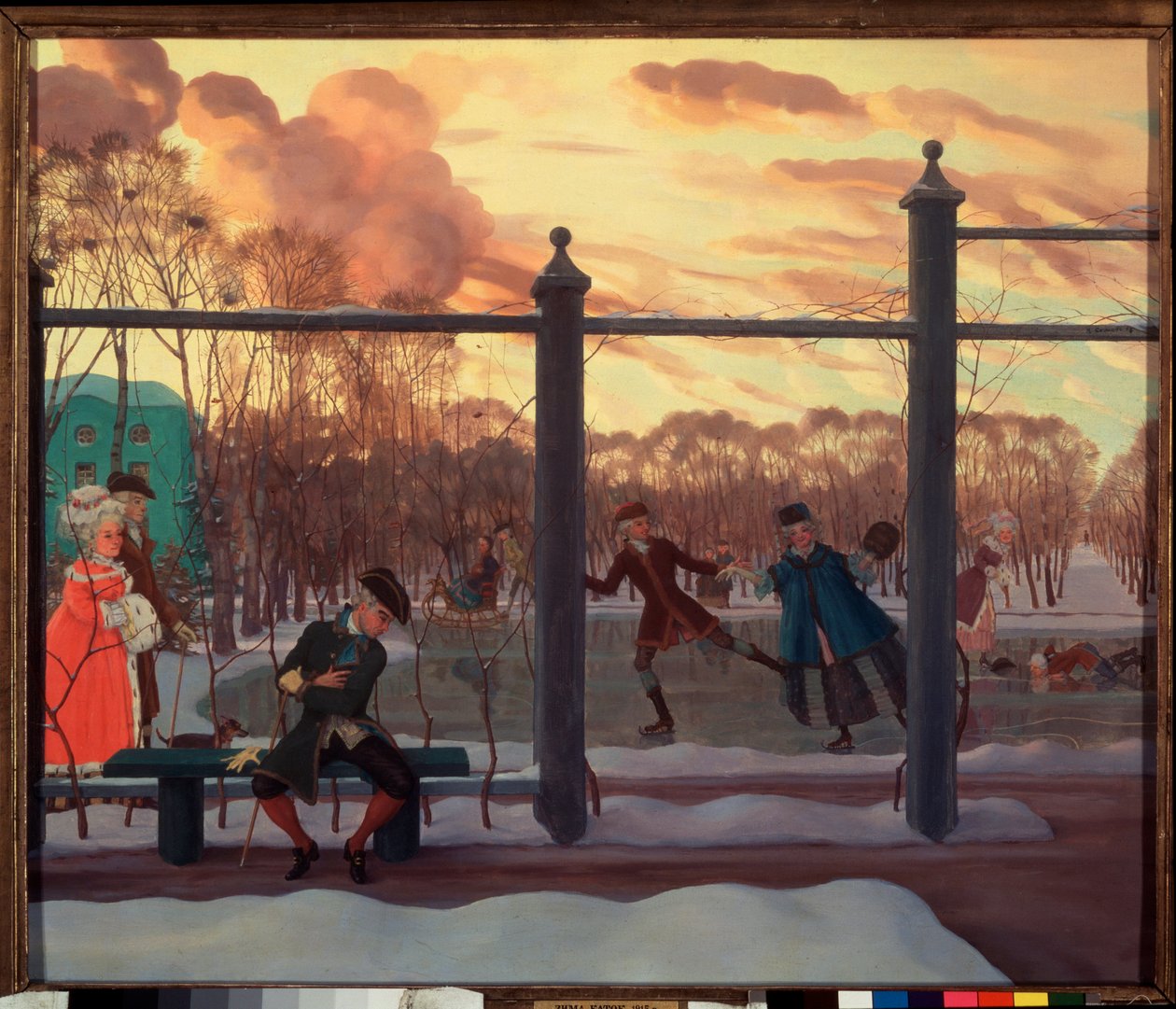 Vinter. Rink. Målning av Konstantin (Constantin) Andreyevich Somov (1869-1939), olja på duk av Konstantin Andreevic Somov