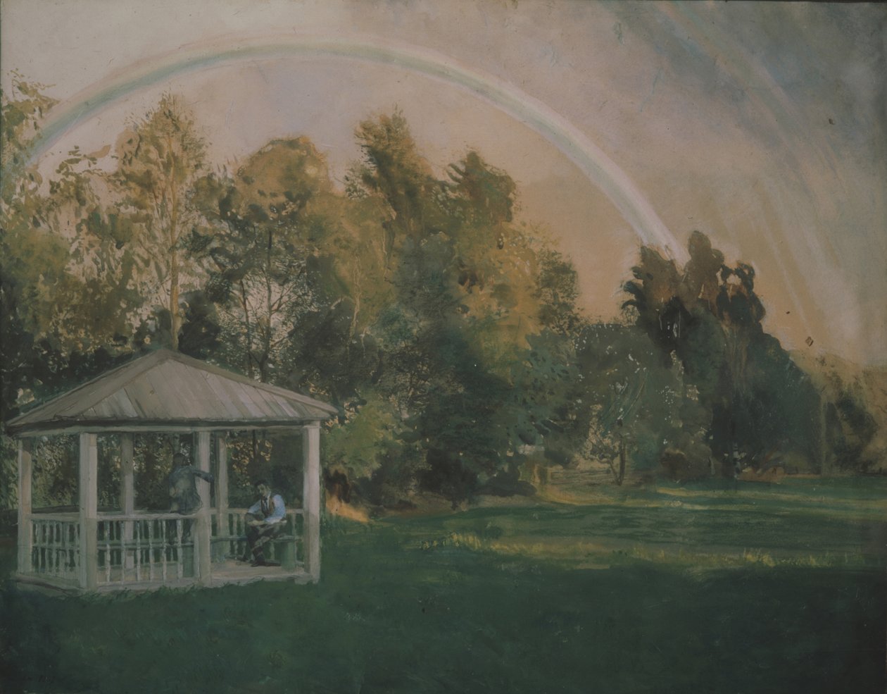 Landskap med en regnbåge av Konstantin Andreevic Somov
