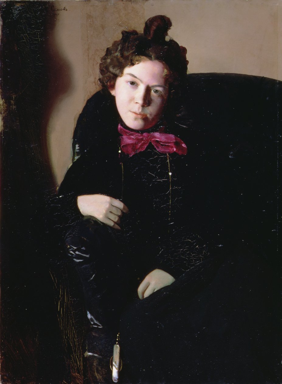 Porträtt av Anna Petrovna Ostroumova-Lebedeva (1871-1955) 1901 (olja på duk) av Konstantin Andreevic Somov