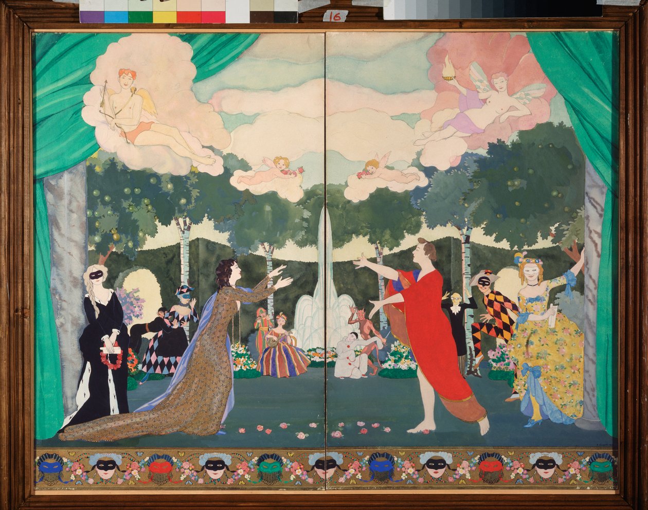 Gardindesign för Free Theatre i Moskva - Verk av Konstantin (Constantin) Andreyevich Somov (1869-1939), akvarell på papper av Konstantin Andreevic Somov