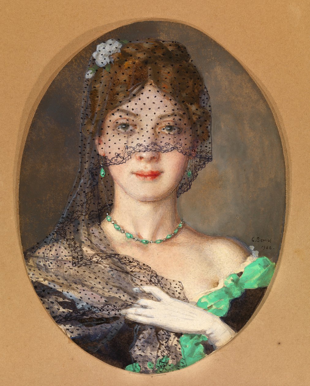 Damen med slöjan Manon Lescaut av Konstantin Andreevic Somov