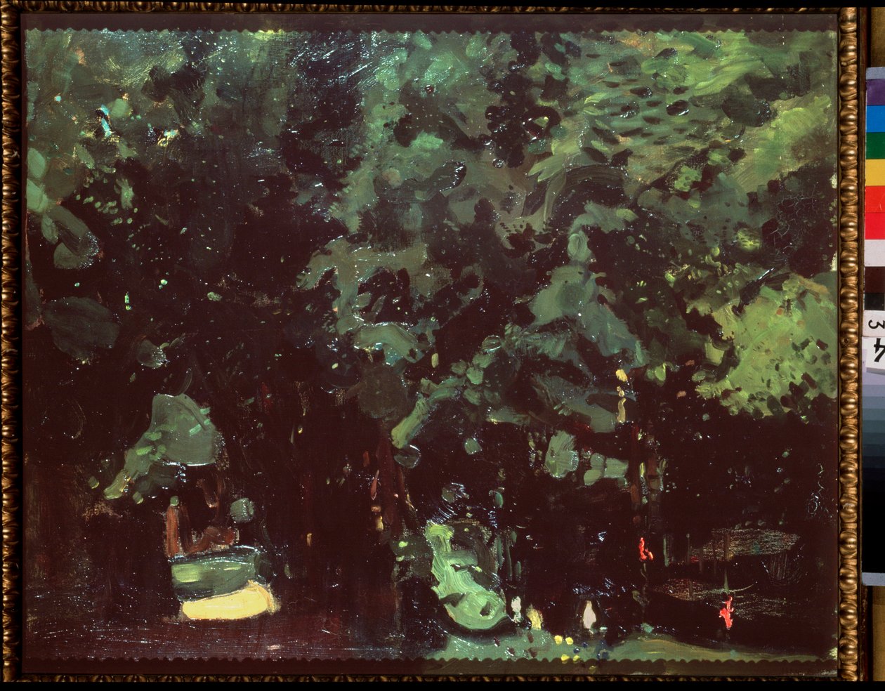 En park. Målning av Konstantin (Constantin) Andreyevich Somov (1869-1939), olja på duk av Konstantin Andreevic Somov