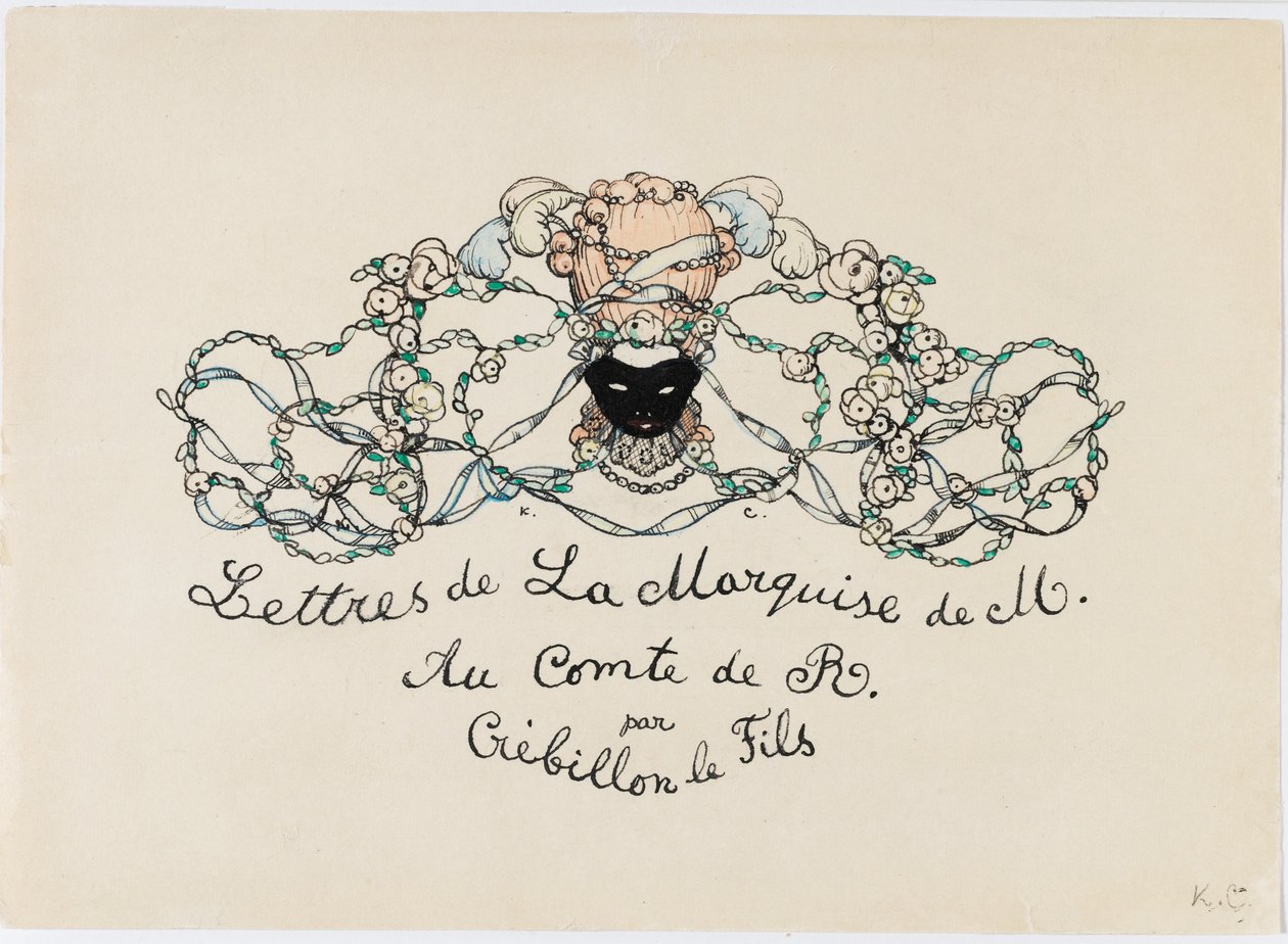 Miniatyrbild från Le Livre de la Marquise, 1907. av Konstantin Andreevic Somov