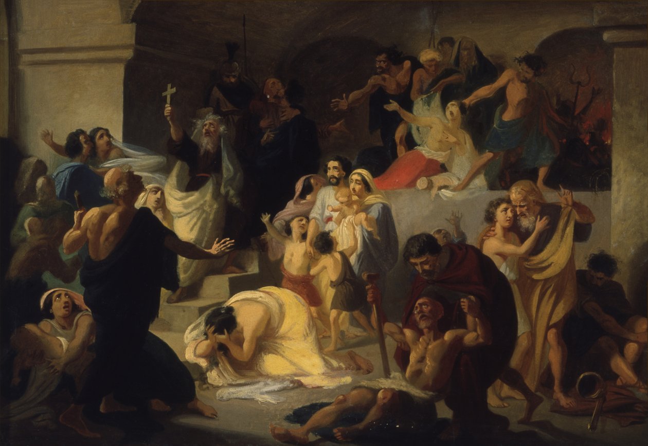 Kristna martyrer i Colosseum, tidigt 1860-tal av Konstantin Dmitrievich Flavitski