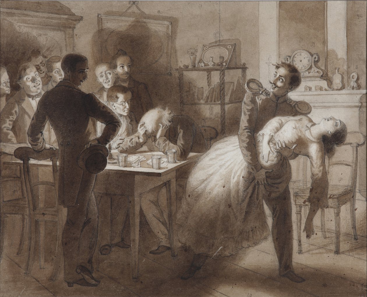 Illustration till dikten Tambovskassörens hustru av M. Lermontov, 1862 av Konstantin Dmitrievich Flavitski