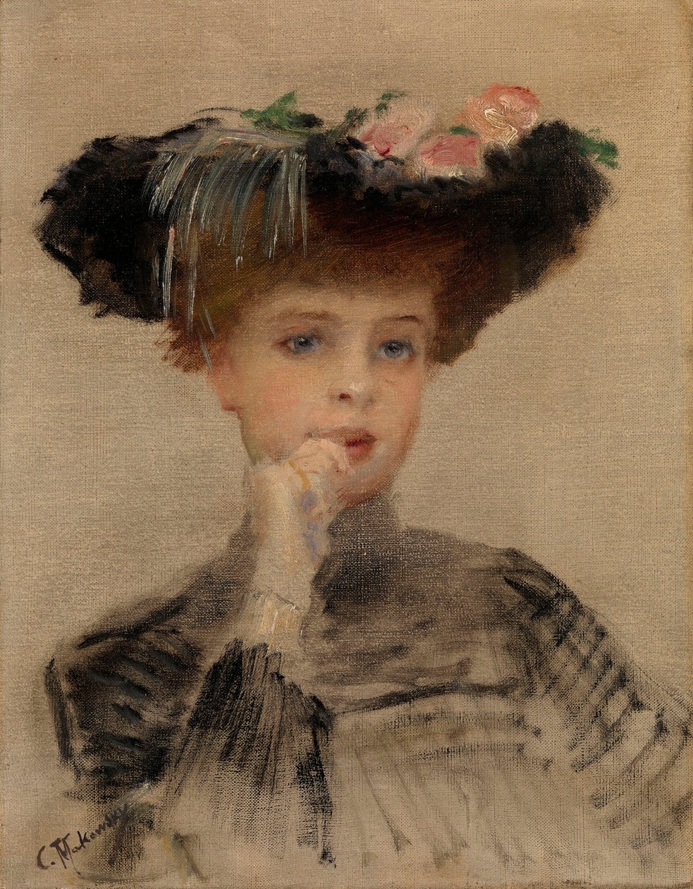 Mode Belle Epoque: ""La Parisienne"" - Målning av Konstantin Yegorovich Makovsky (Constantin Makovski) (1839-1915) av Konstantin Egorovich Makovsky