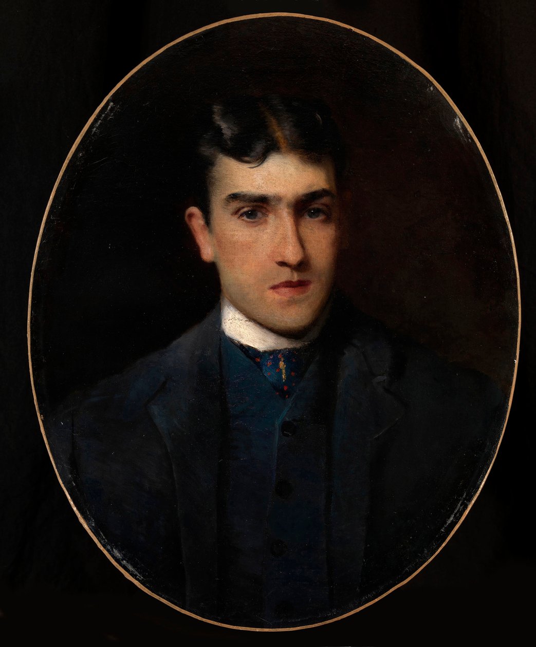 Porträtt av Lucien Guitry (1860-1925) (Porträtt av Lucien Guitry) - Målning av Konstantin Yegorovich Makovsky (Constantin Makovski) (1839-1915) olja på duk (64x51 cm) - Privat samling av Konstantin Egorovich Makovsky