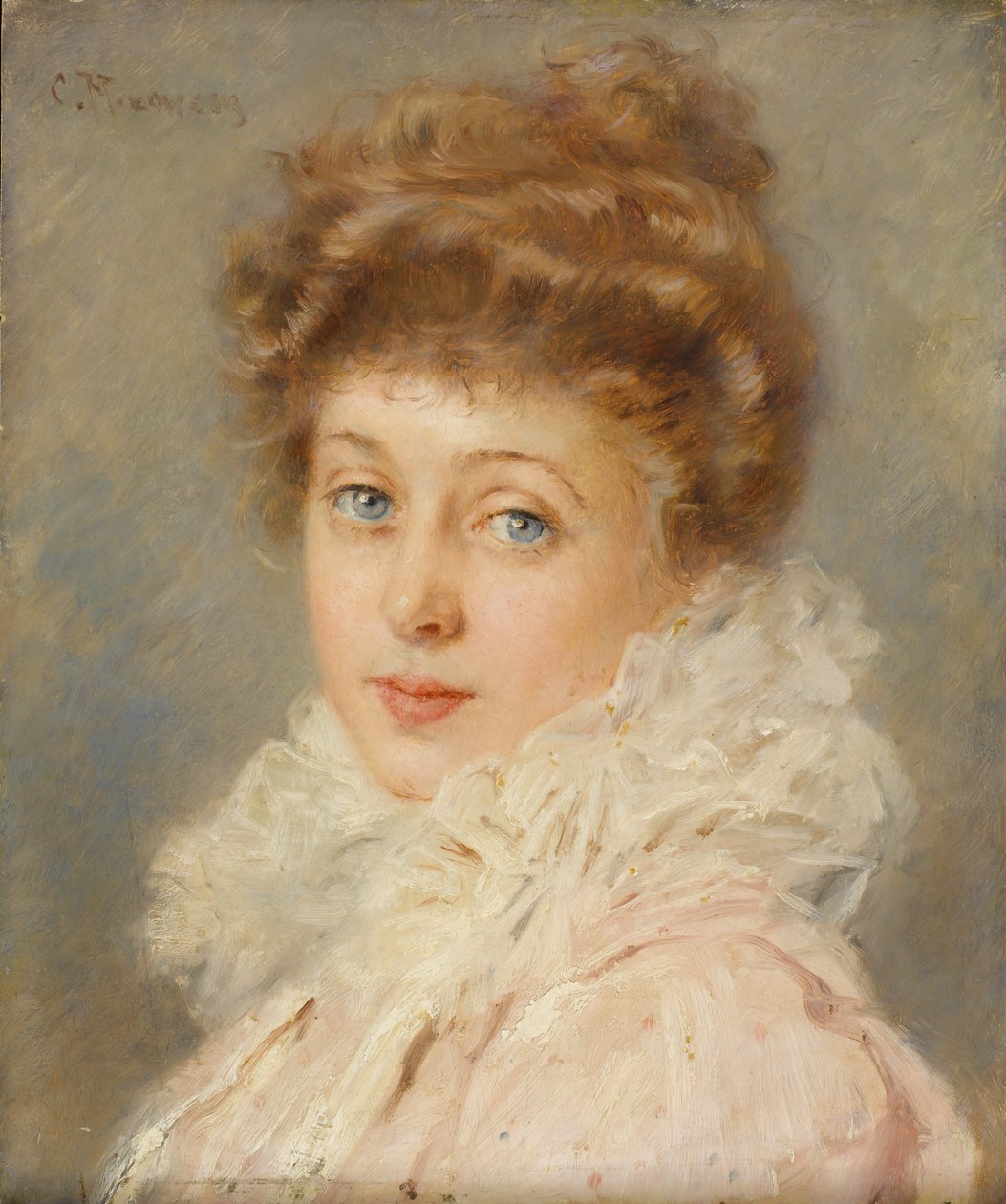 Porträtt av en elegant kvinna, av Konstantin Egorovich Makovsky