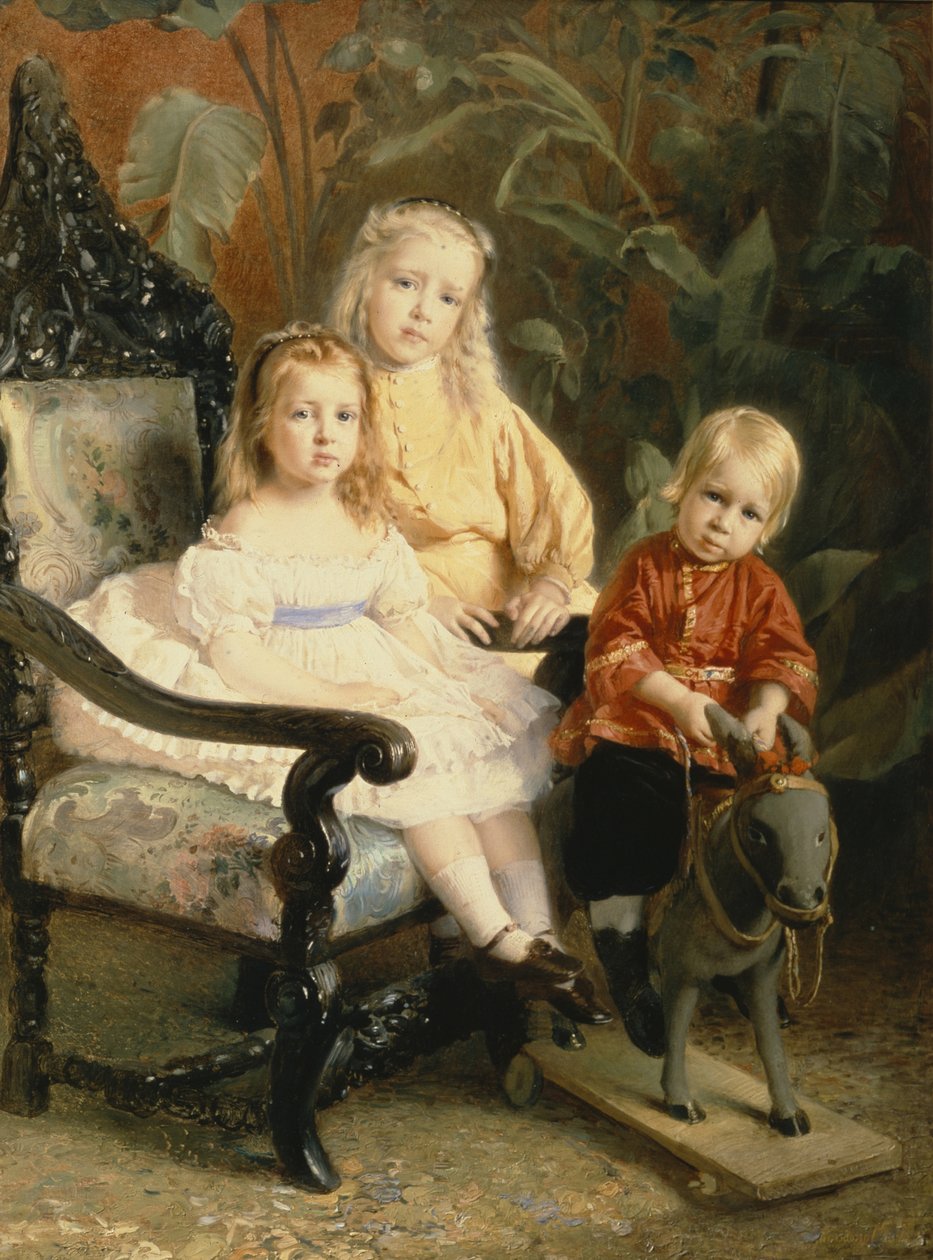 Porträtt av Stasovs barn, tidigt 1870-tal av Konstantin Egorovich Makovsky