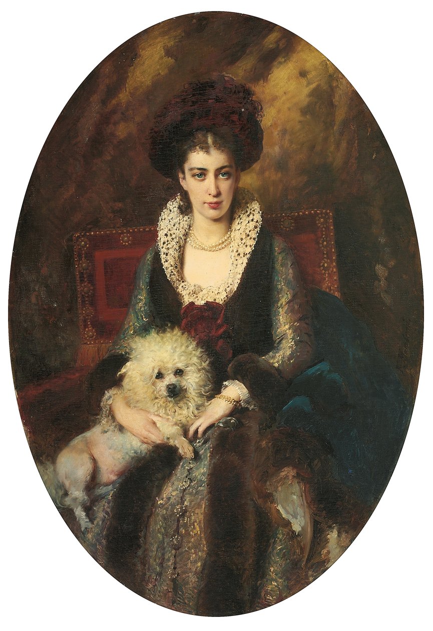 Porträtt av konstnärens fru Maria Alekseevna Makovskaya av Konstantin Egorovich Makovsky