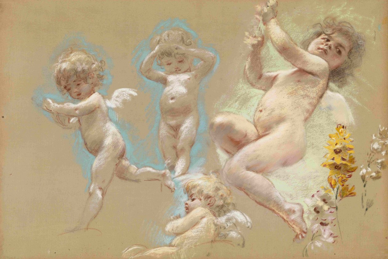 Putti. Inredning av Baron von Dervis Mansion i Petersburg av Konstantin Egorovich Makovsky