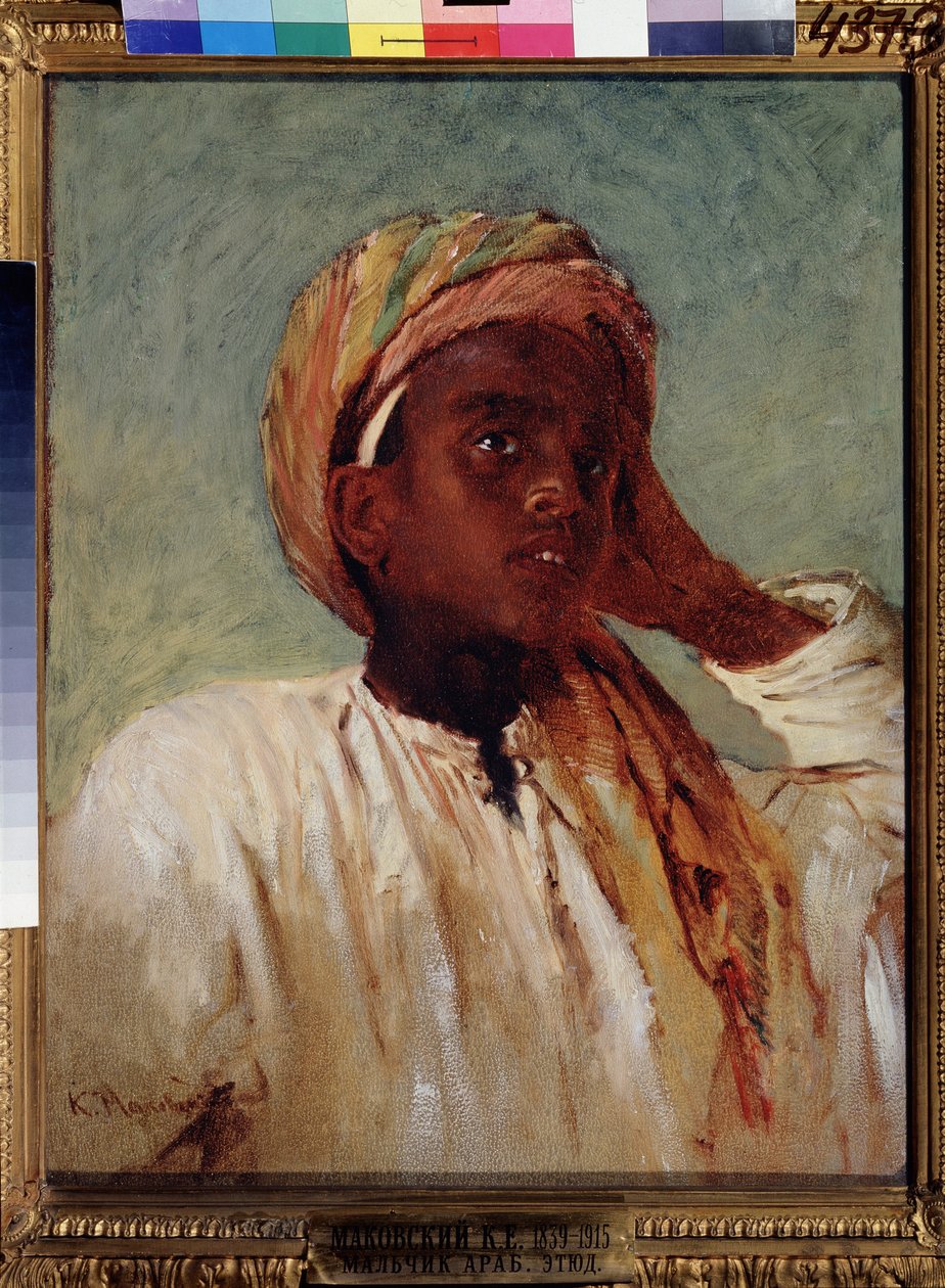 En arabisk garcon (An Arabian Boy). Målning av Konstantin Yegorovich Makovsky (Constantin Makovski) (1839-1915), huile sur toile av Konstantin Egorovich Makovsky