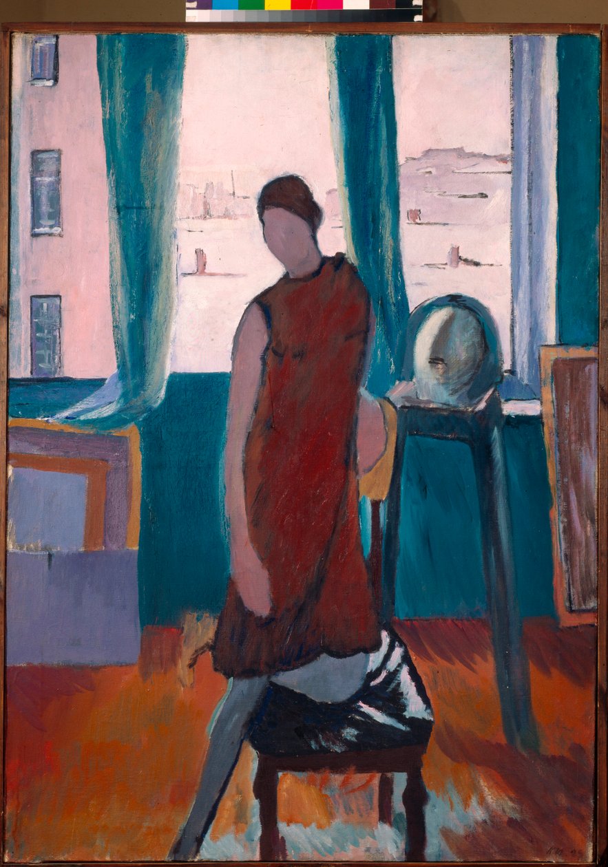 ""I verkstaden"" (I ateljén) Målning av Konstantin Istomin (1887-1942) 1929 - Olja på duk - Statens Tretjakovgalleri, Moskva av Konstantin Istomin
