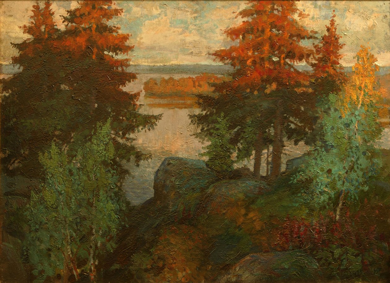 Höstlandskap, 1920 av Konstantin Ivanovich Gorbatov