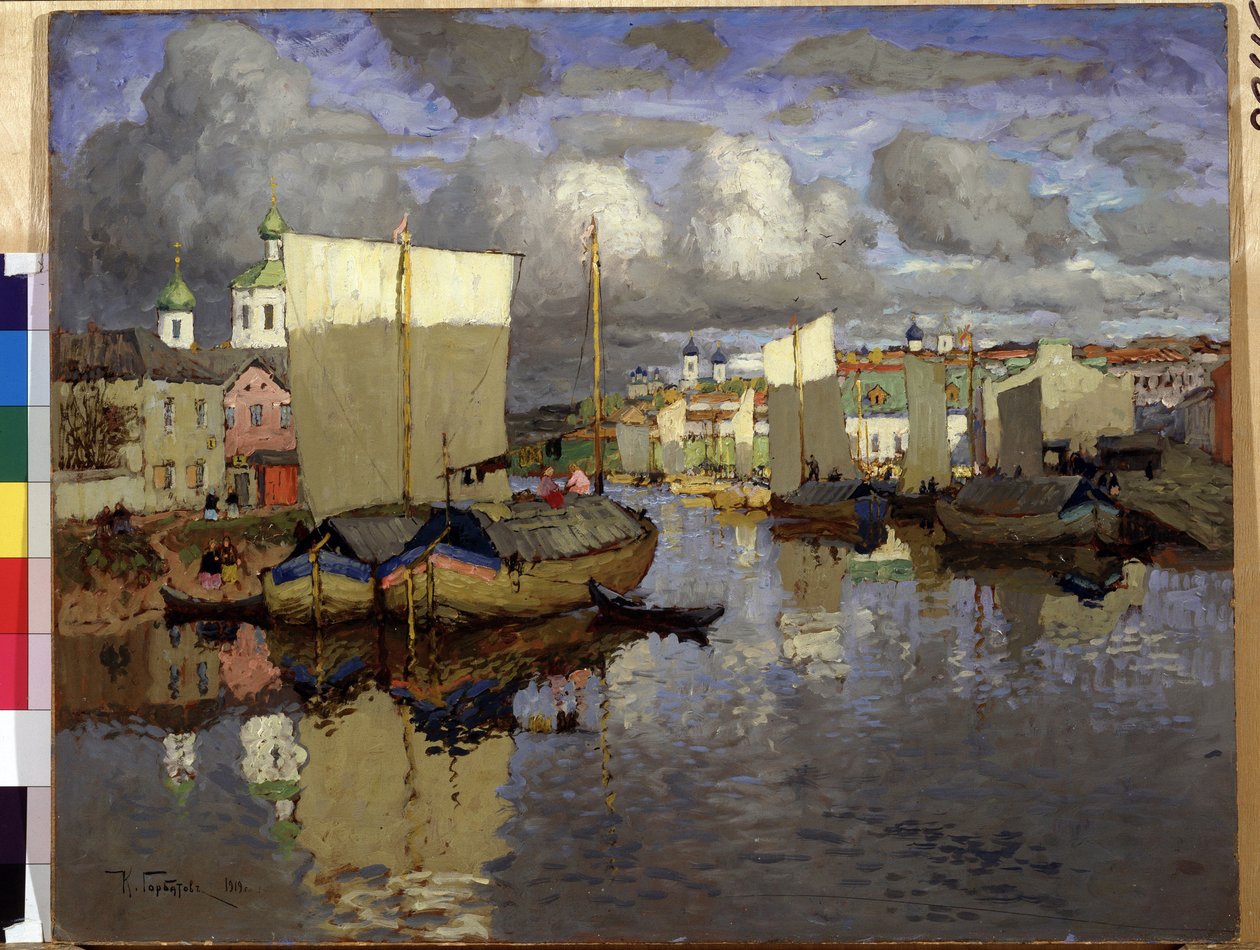 ""Pskov"" Målning av Konstantin (Constantin) Gorbatov (1876-1945) 1919 Ryska statens museum, Sankt Petersburg av Konstantin Ivanovich Gorbatov