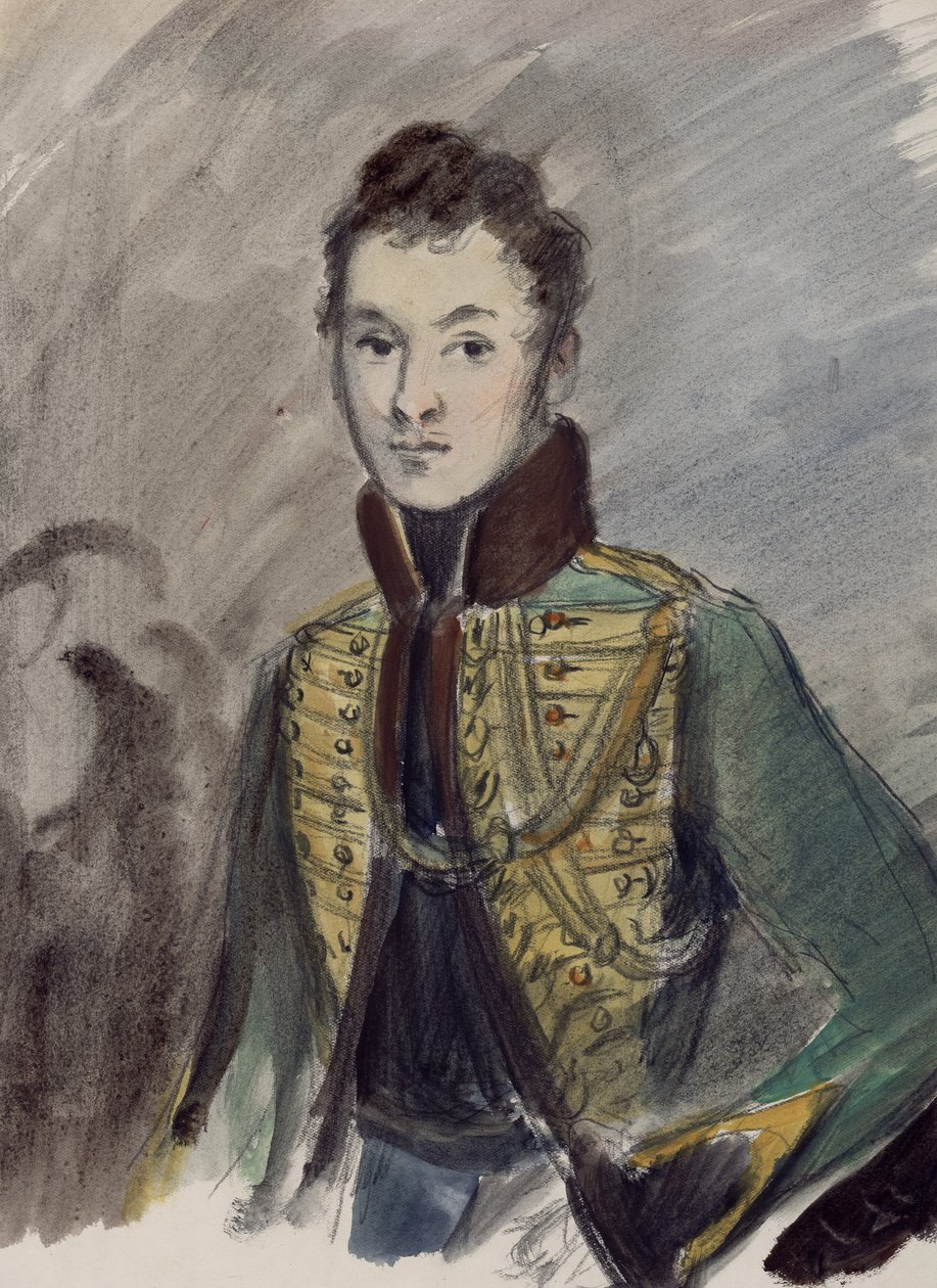 Nikolai Rostov. Illustration till romanen Krig och fred av Leo Tolstoj, 1944-1947. av Konstantin Ivanovich Rudakov