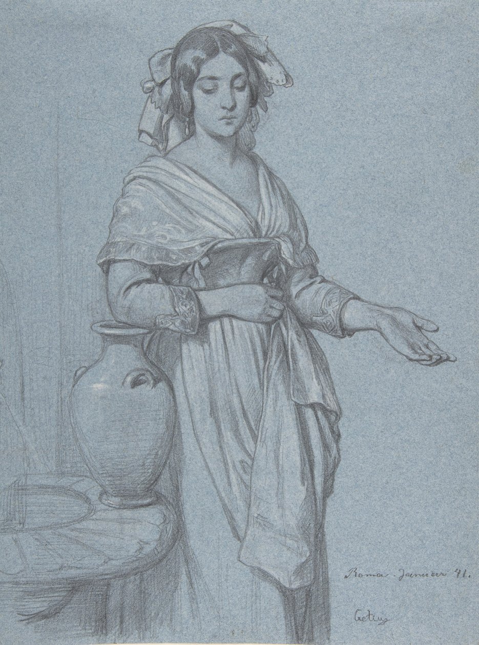 Studie av en romersk kvinna, 1841. av Konstantin Johannes Franz Cretius