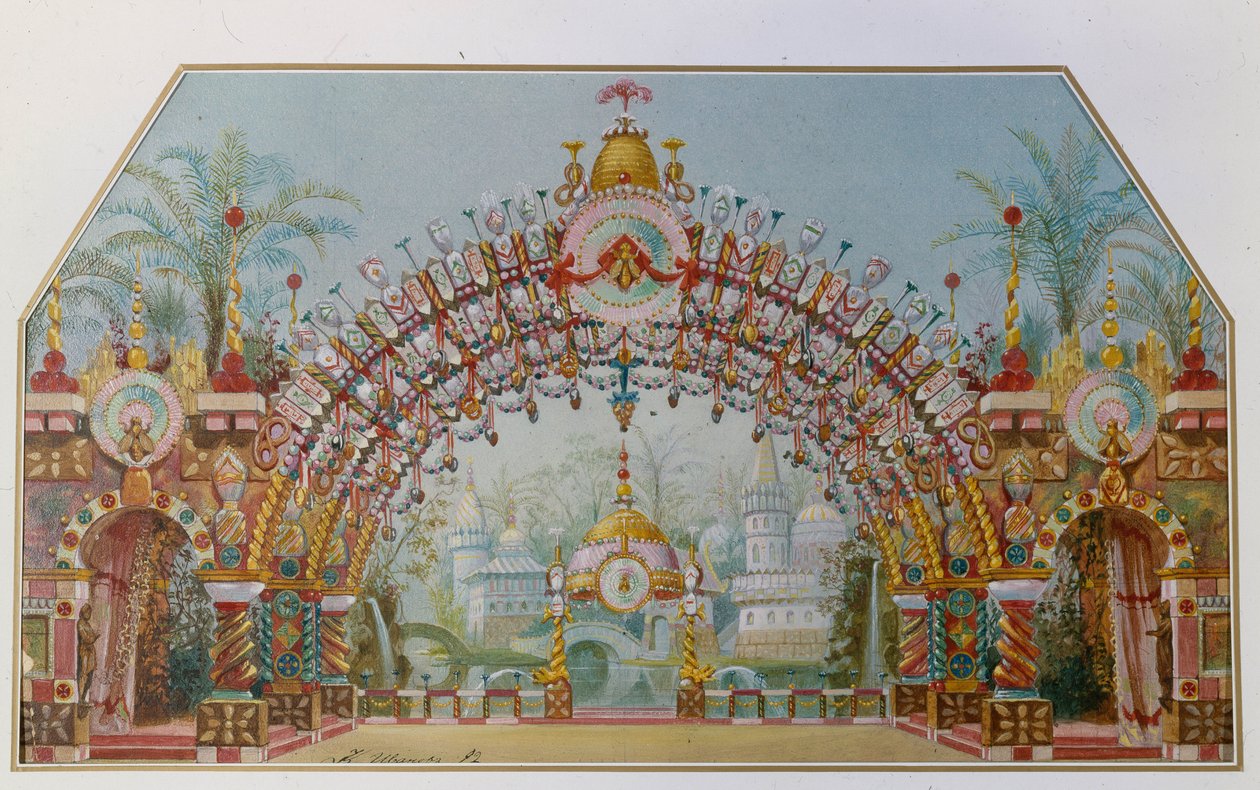 Scenografi för baletten Nötknäpparen av P. Tchaykovsky, 1892 av Konstantin Matveevich Ivanov
