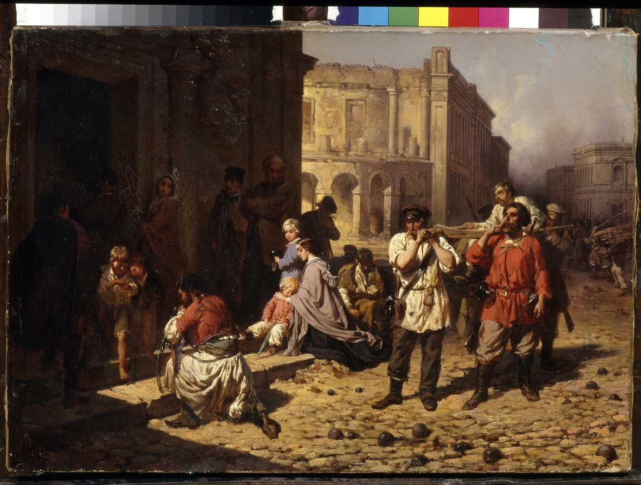 Belägringen av Sevastopol 1854. (The Siege Of Sevastopol In 1854). Avsnitt av Krimkriget (1853-1856), organiserar de allierade trupperna den smärtsamma och mordiska belägringen av den ryska staden medan invånarna i staden organiserar försvaret och av Konstantin Nikolaevich Filippov
