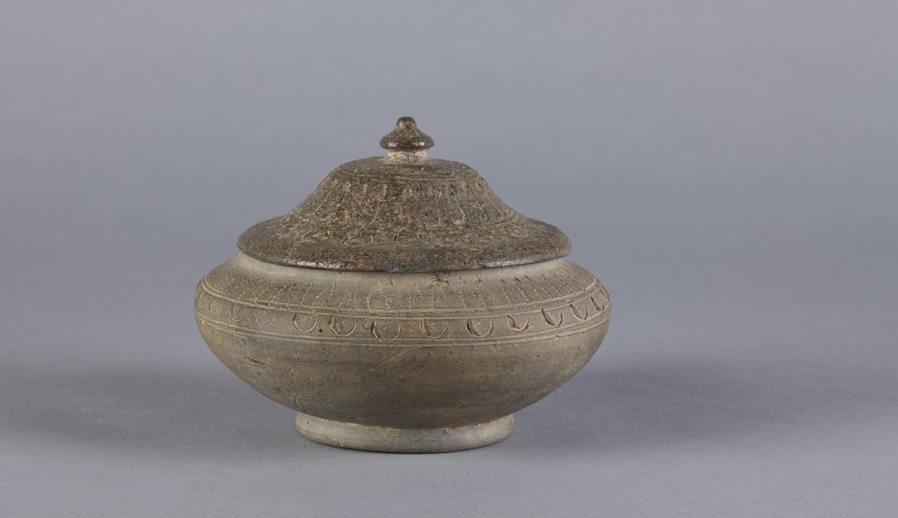 Låda med lock, Silla dynastin, 55 BC-935 (stengods) av Korean School