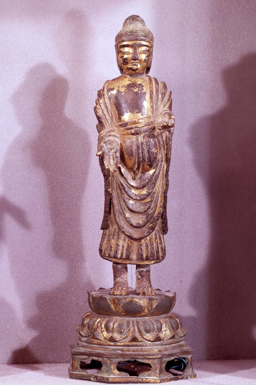 Coreen Art: Buddhastatyett i gyllene brons. Sillaperiod, 800-talet. Hyung pil Chun Collection av Korean School