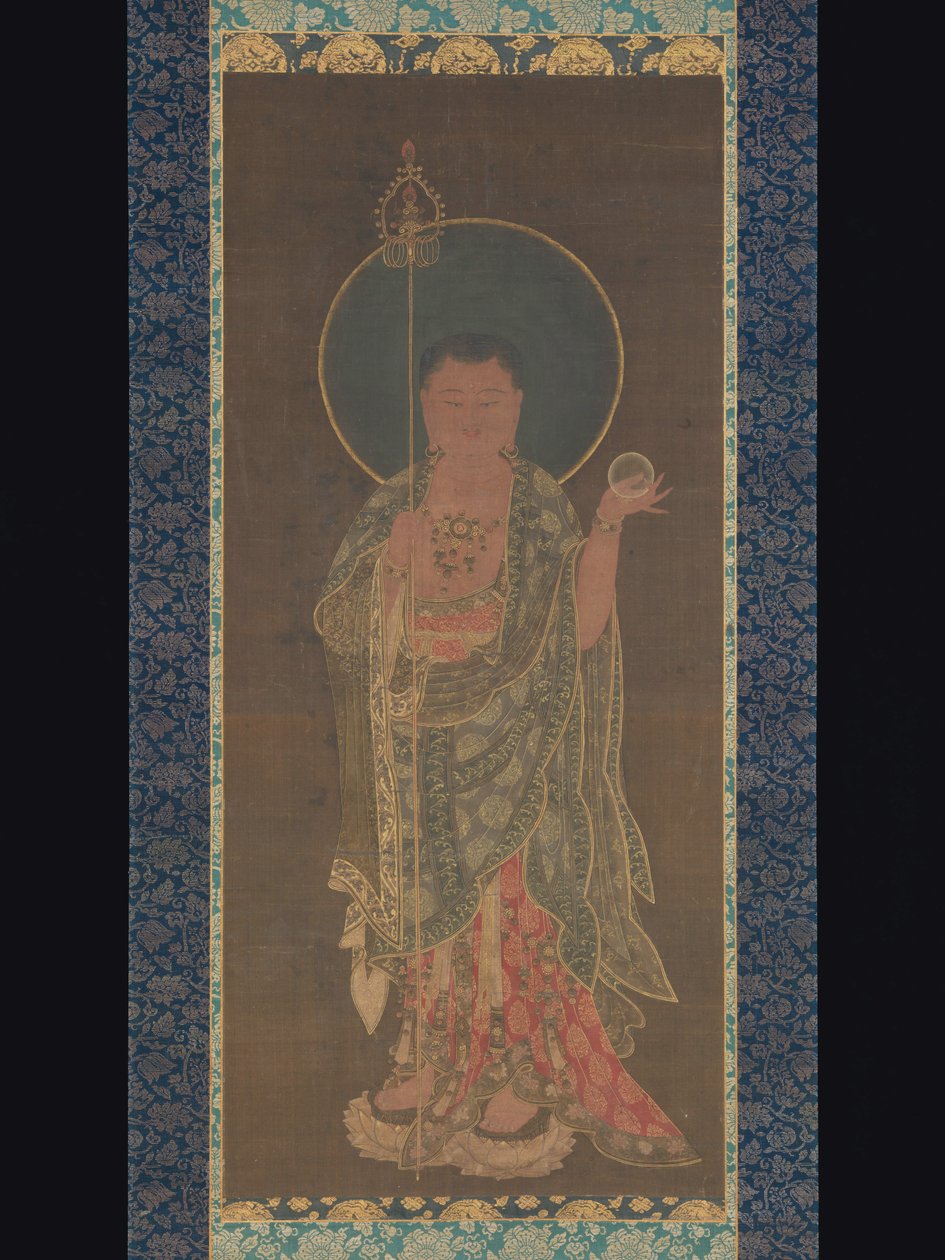 Hängande rulle av Kshitigarbha, 1300-50 av Korean School