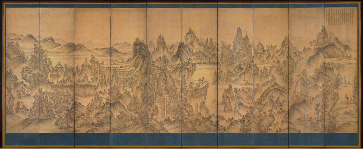 Seven Jeweled Mountain, Shunman, sent 1800-tal (bläck och färg på siden) av Korean School
