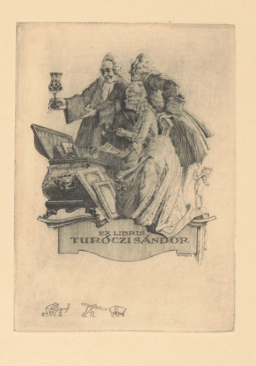 Ex libris är Sándor Turóczi Ex libris Sándor Turóczi (titel på objekt) av Kornél Révész