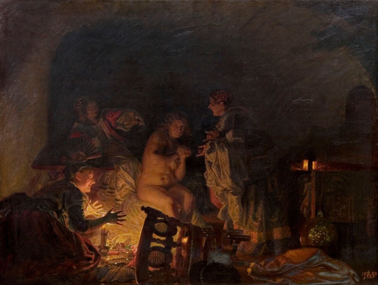 Leonora Christina avklädd och utslängd av drottning Sofie Amalies tjänare. av Kristian Zahrtmann