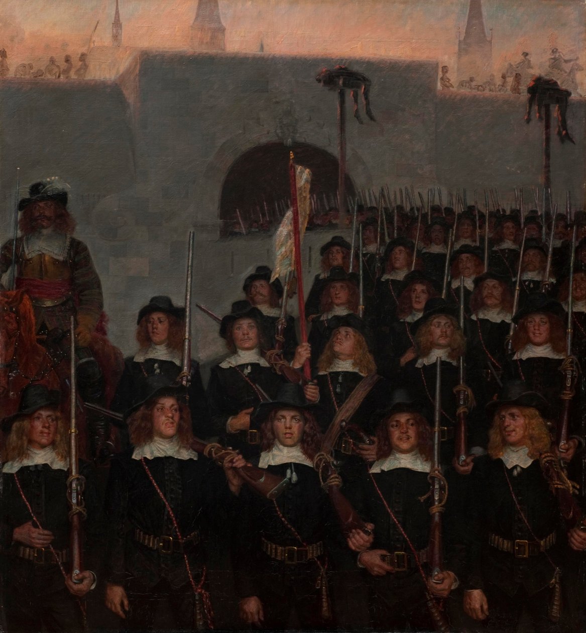 Students leave to defend Copenhagen in 1658 av Kristian Zahrtmann