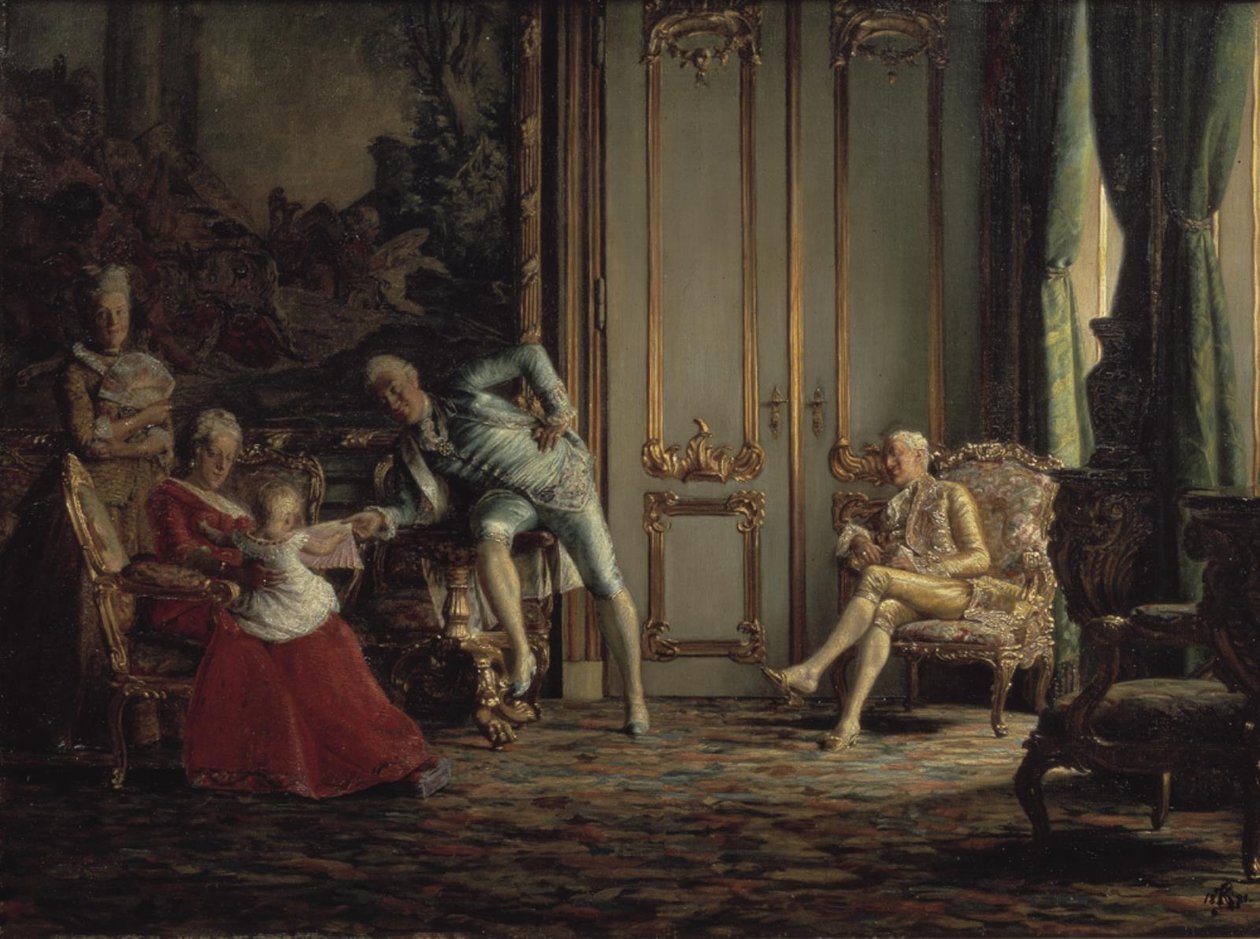 En interiör från det gångna århundradet. Scen från Christian VII:s domstol av Kristian Zahrtmann