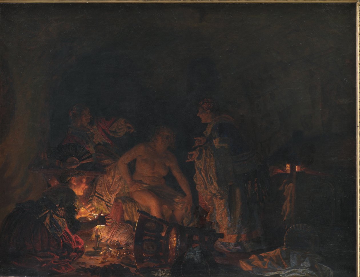 Leonora Christina undersöks i fängelse av Kristian Zahrtmann