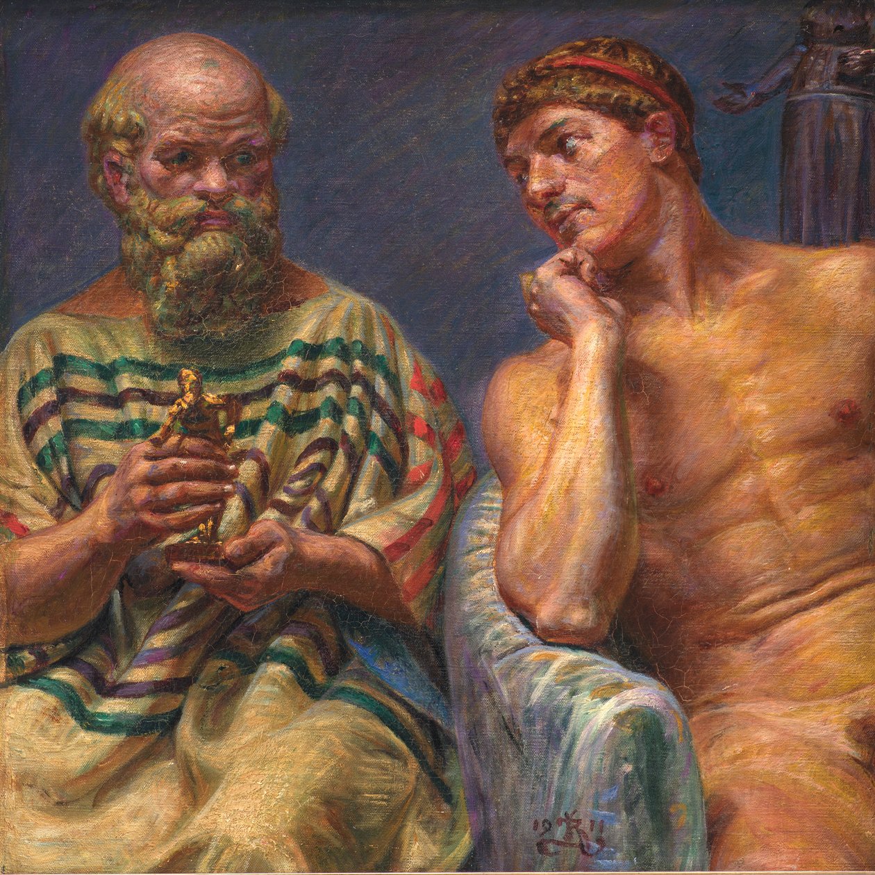 Sokrates och Alkibiades av Kristian Zahrtmann