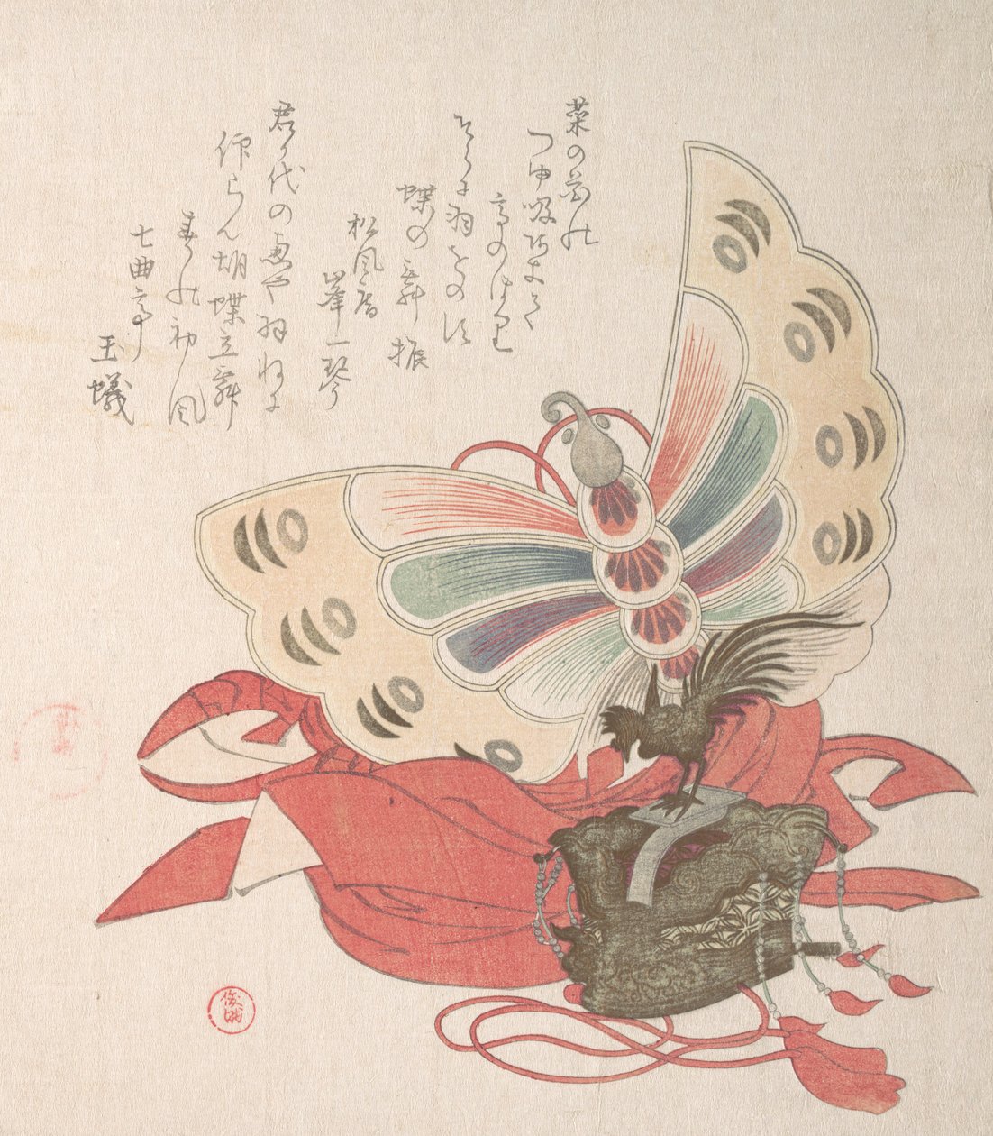 Spring Rain Collection Harusame shu, vol. 2: Kostym för fjärilsdansen Kocho nr ..., 1810-talet. av Kubo Shunman