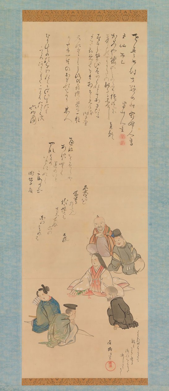 De sex poetiska odödliga, ca. 1810. av Kubo Shunman