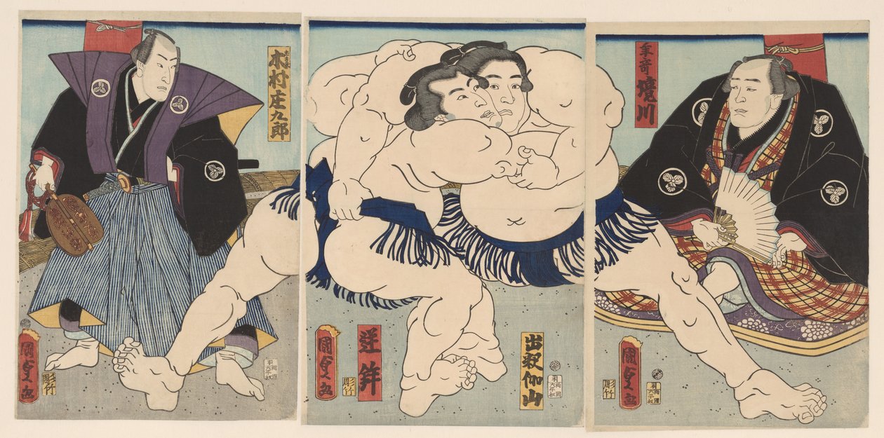 sumo match av Kunisada (II) , Utagawa