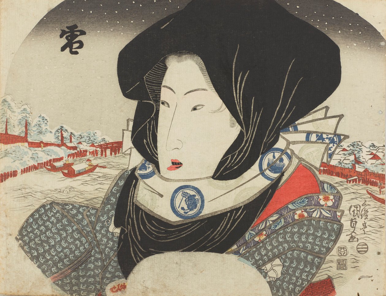 Snow, från serien Snow, Moon and Flowers. av Kunisada