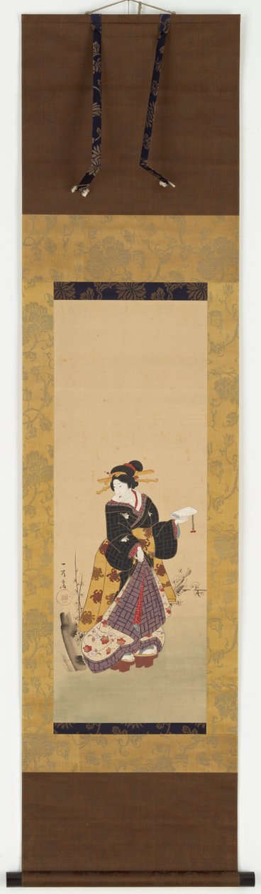 En Oiran som står vid ett plommonträd av Kuniyuki Utagawa