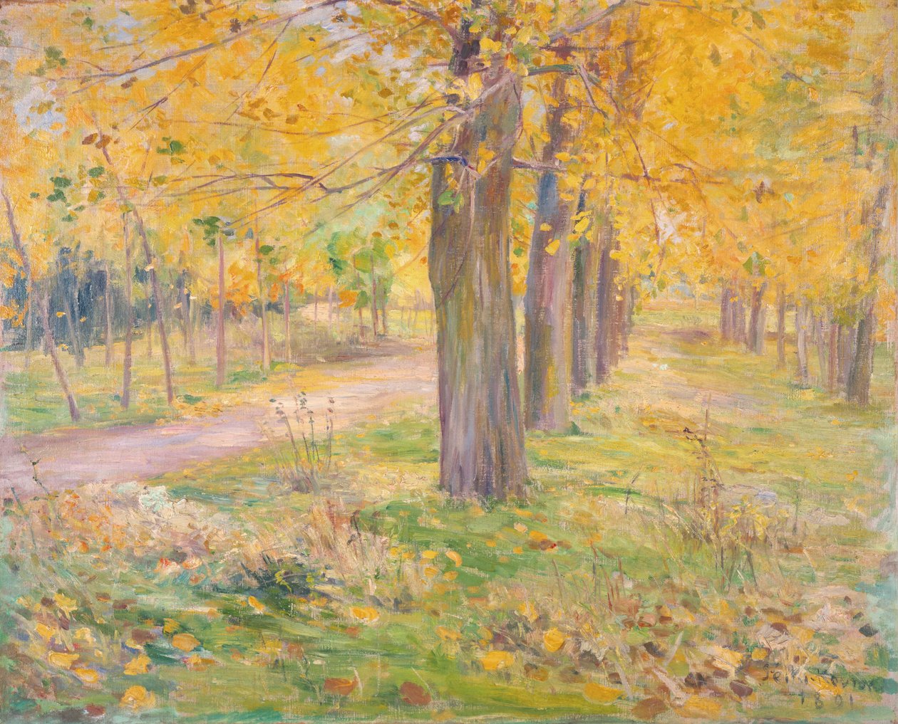 Yellow-leafed Poplars by Kuroda Seiki, Iwami Art Museum, Masuda, Shimane, Japan av Kuroda Seiki