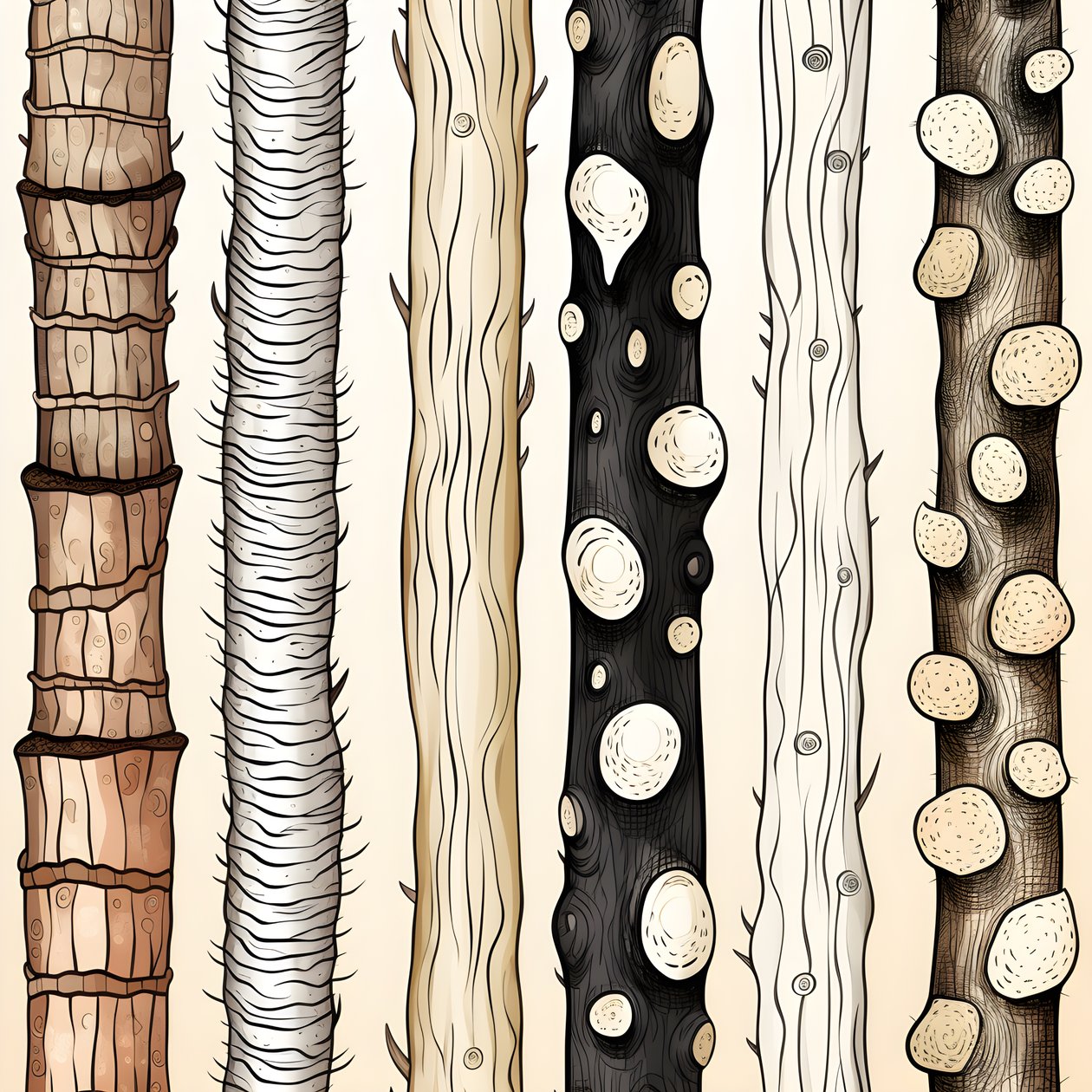 Trädstammens sektioner, boho clipart, boho ritmönster, boho stam 1 av Kurt Heppke