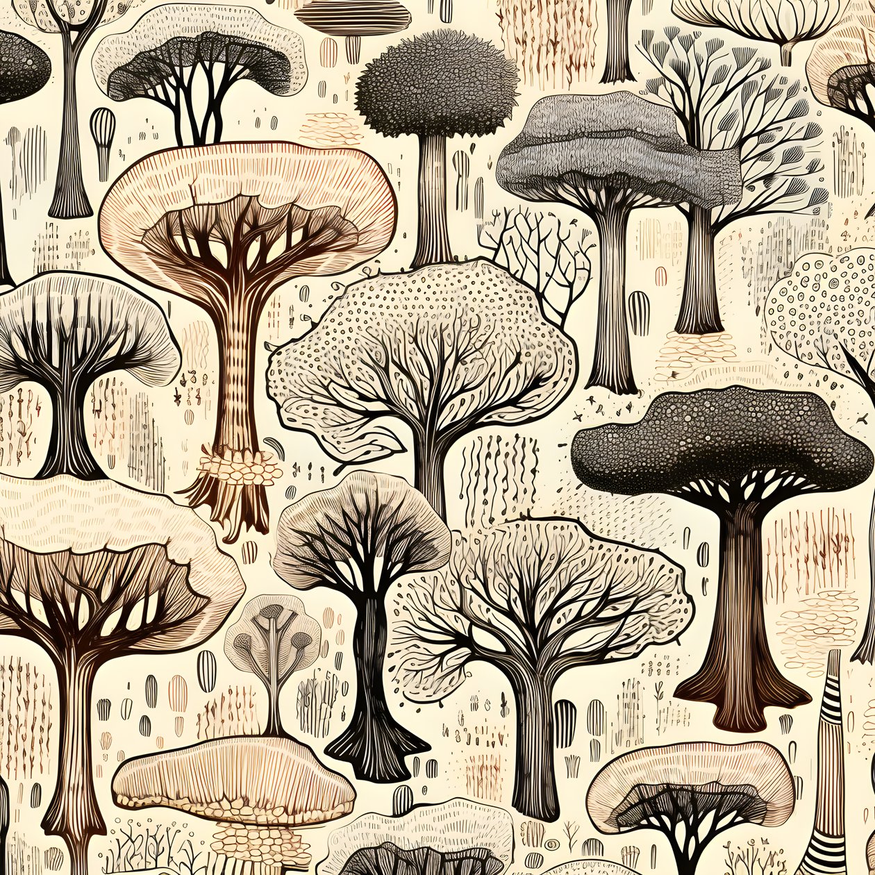Trädstamssektioner, boho clipart, boho ritmönster, boho stam 4 av Kurt Heppke
