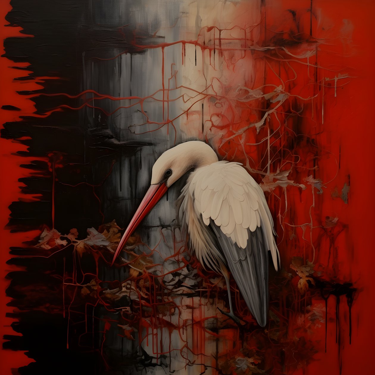 Kvinna och stork 2 av Kurt Heppke