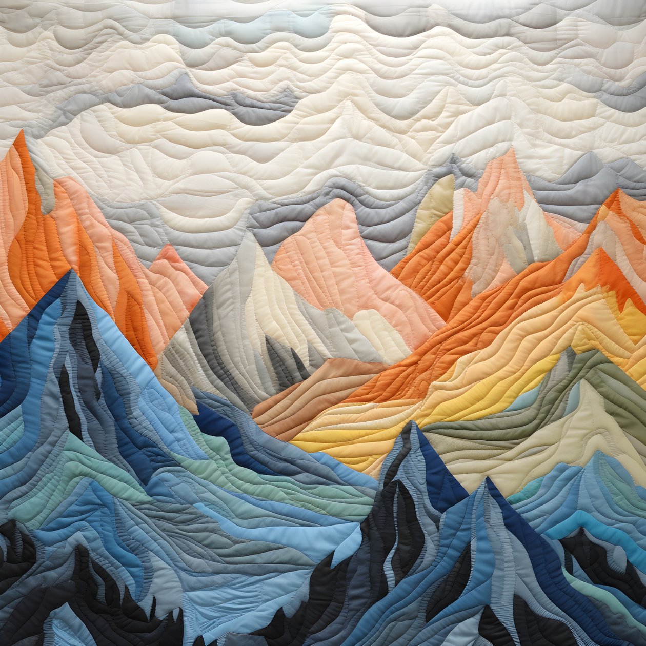 Quiltad bergskedja 3 av Kurt Heppke