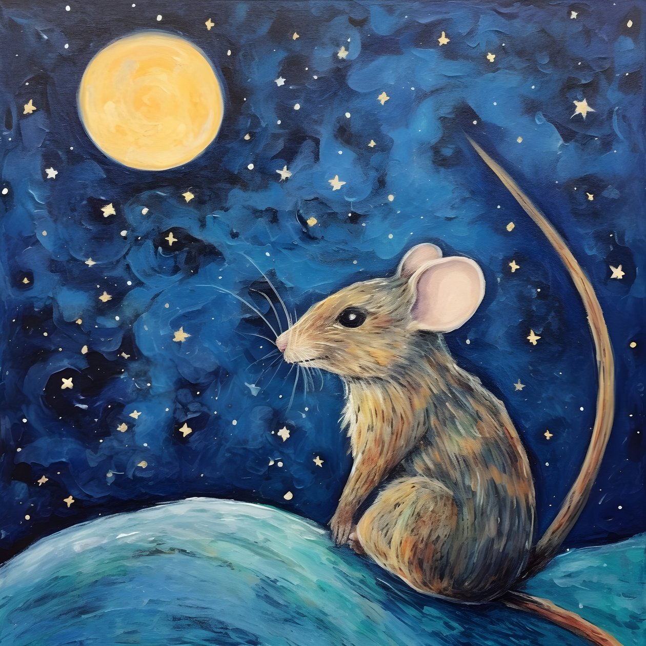 Porträtt av musdjuret Starry Night 2 av Kurt Heppke