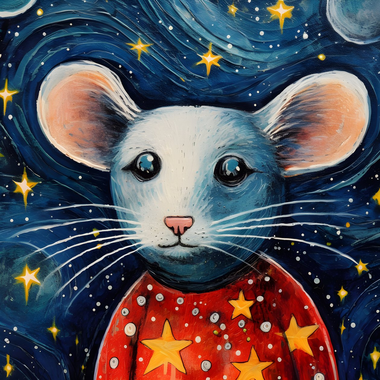 Porträtt av musdjuret Starry Night 4 av Kurt Heppke